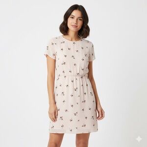 Free People Cottagecore Light Pink Floral Mini Dress